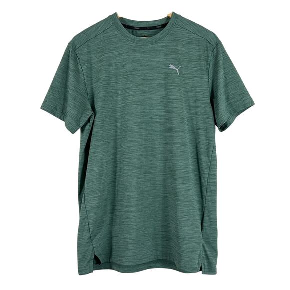Puma T-Shirt Mens M Heather Green Lightweight Athleisure Minimalist Casual - Picture 3 of 7